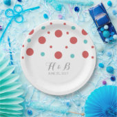 Red Aquamarin Confetti Wedding Paper Teller (Party)