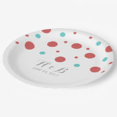 Red Aquamarin Confetti Wedding Paper Teller (Schrägansicht)