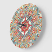 Red Aquamarin Grau Blue Sunny Yelllow Kaleidoskop Große Wanduhr (Winkel)