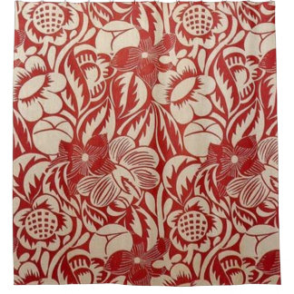 Red Arabesque Design Duschvorhang