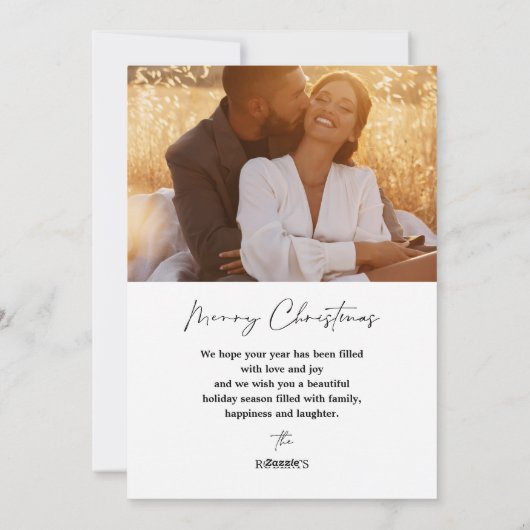 Red Arch Modern Script 2 Foto Frohe Weihnachten (Rückseite)