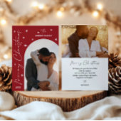 Red Arch Modern Script 2 Foto Frohe Weihnachten