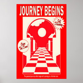 Red Archway Art Print Journey Begins Poster