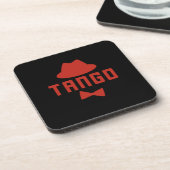 Red Argentine Tango Fedora Bow Krawatte Dancer Getränkeuntersetzer (Linke Seite)