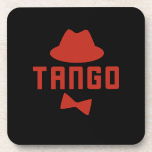 Red Argentine Tango Fedora Bow Krawatte Dancer Getränkeuntersetzer