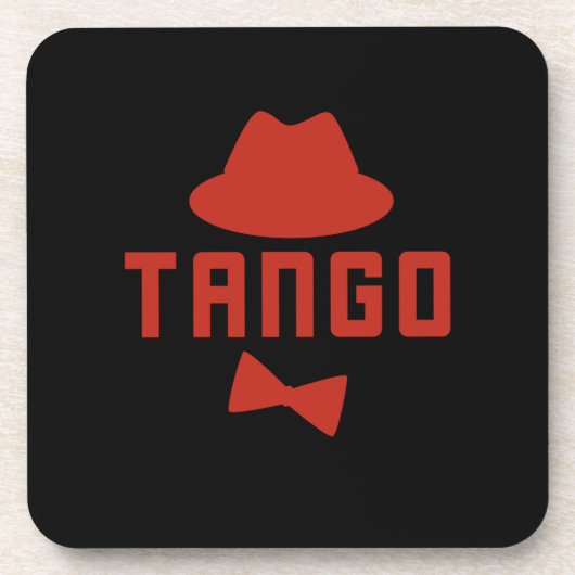 Red Argentine Tango Fedora Bow Krawatte Dancer Getränkeuntersetzer (Vorderseite)