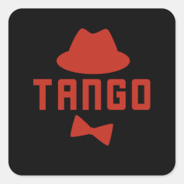 Red Argentine Tango Fedora Bow Krawatte Dancer Quadratischer Aufkleber