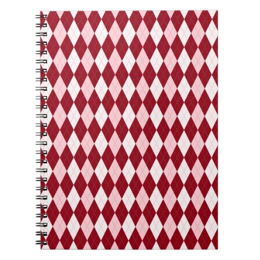 Red Argyle Crimson Pink Small Diamond Shape Notizblock (Vorderseite)
