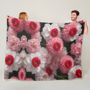 Red Armeria Floral Fleece Blanket - Luxuriöses Hig