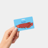 Red Arowana Cartoon Illustration Ausweis (Handheld)