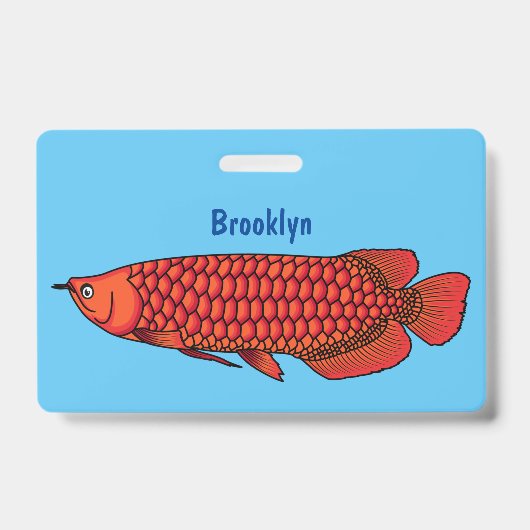 Red Arowana Cartoon Illustration Ausweis (Vorderseite)