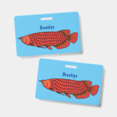 Red Arowana Cartoon Illustration Ausweis (Vorder- & Rückseite)