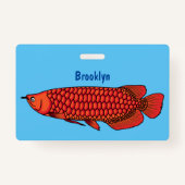 Red Arowana Cartoon Illustration Ausweis (Rückseite)