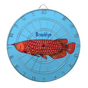 Red Arowana Cartoon Illustration Dartscheibe