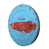 Red Arowana Cartoon Illustration Dartscheibe (Vorderseite rechts)