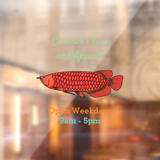 Red Arowana Cartoon Illustration Fensteraufkleber (Blatt 2)