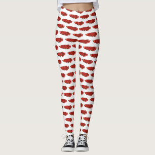 Red Arowana Cartoon Illustration Leggings