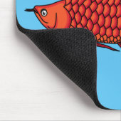 Red Arowana Cartoon Illustration Mousepad (Ecke)