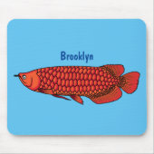 Red Arowana Cartoon Illustration Mousepad (Vorne)