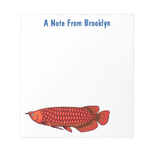 Red Arowana Cartoon Illustration Notizblock