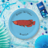 Red Arowana Cartoon Illustration Pappteller (Party)