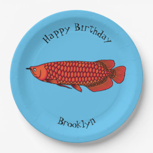 Red Arowana Cartoon Illustration Pappteller