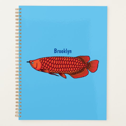 Red Arowana Cartoon Illustration Planer (Vorderseite)