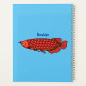 Red Arowana Cartoon Illustration Planer (Rückseite)