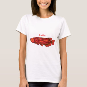 Red Arowana Cartoon Illustration T-Shirt