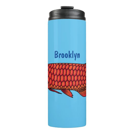 Red Arowana Cartoon Illustration Thermosbecher (Vorderseite)