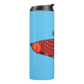 Red Arowana Cartoon Illustration Thermosbecher (Nach links gedreht)