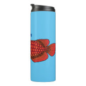 Red Arowana Cartoon Illustration Thermosbecher (Nach rechts gedreht)