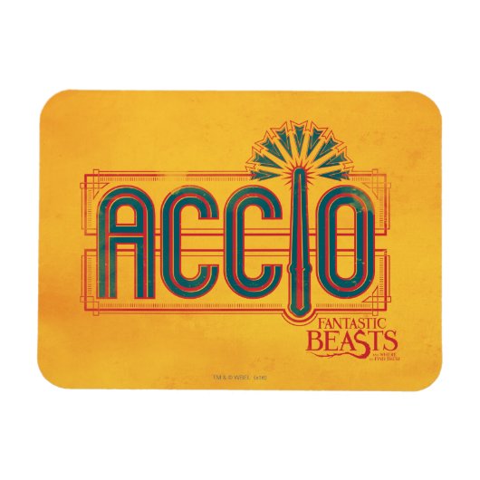 Red Art Deco ACCIO™ Spell Graphic Magnet (Horizontal)