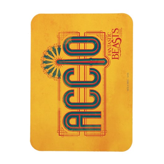 Red Art Deco ACCIO™ Spell Graphic Magnet (Vertikal)