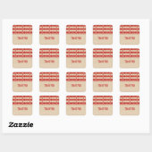 Red Art Deco Border Danke an Stickers (Blatt)