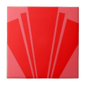 Red Art Deco Design Fliese (Vorderseite)