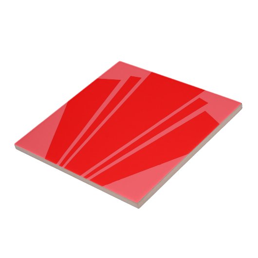 Red Art Deco Design Fliese (Seite)