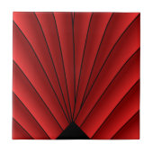 Red Art Deco Design Fliese (Vorderseite)