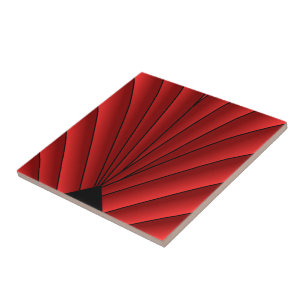 Red Art Deco Design Fliese