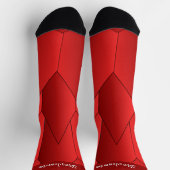 Red Art Deco Design Socks Socken (Oben)
