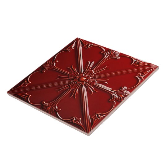 Red Art Deco Fliese (Seite)