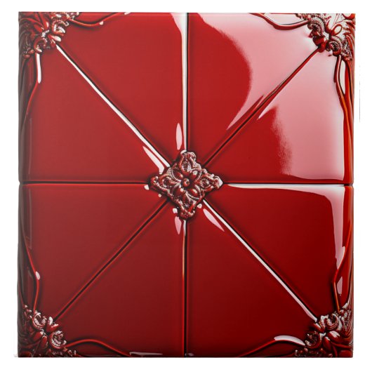 Red Art Deco Fliese