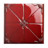 Red Art Deco Fliese (Vorderseite)