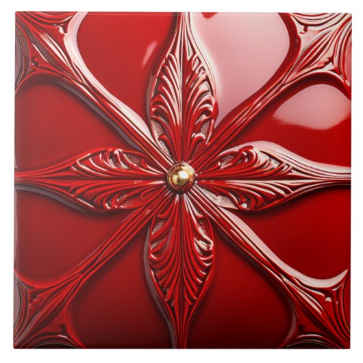 Red Art Deco Fliese (Vorderseite)