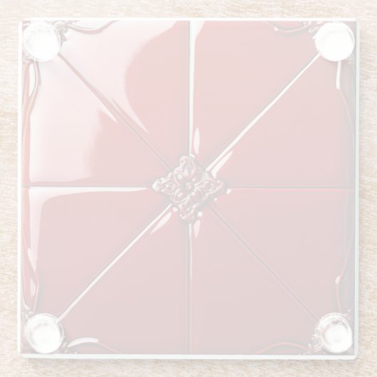 Red Art Deco Glasuntersetzer (Rückseite)