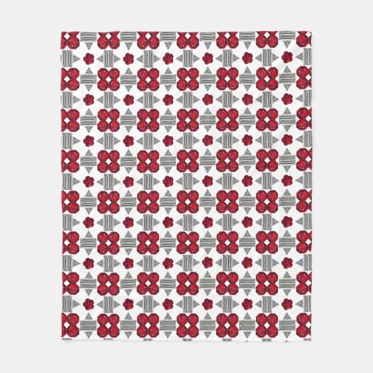 Red Art Deco Muster Fleecedecke (Vorderseite)