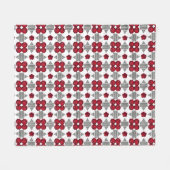 Red Art Deco Muster Fleecedecke (Vorderseite (Horizontal))