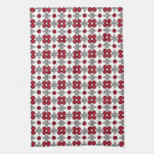 Red Art Deco Muster Geschirrtuch (Vertikal)