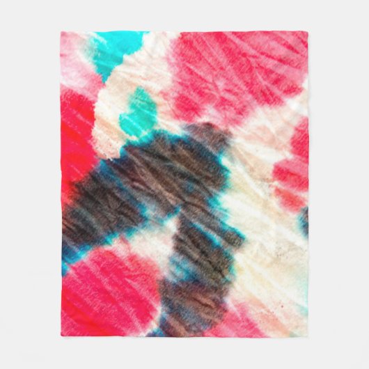Red Artistic Dirty. Shibori Muster. Summer Brush Fleecedecke (Vorderseite)