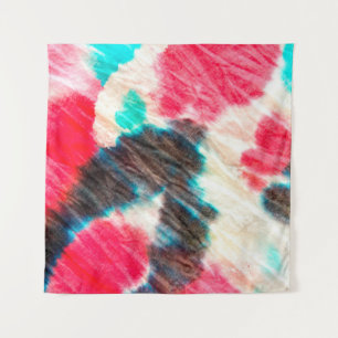 Red Artistic Dirty. Shibori Muster. Summer Brush Wandteppich